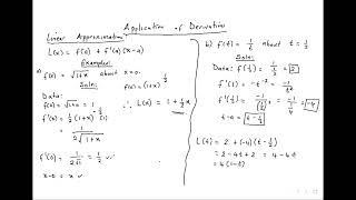Linear ApproximationsLinearizations