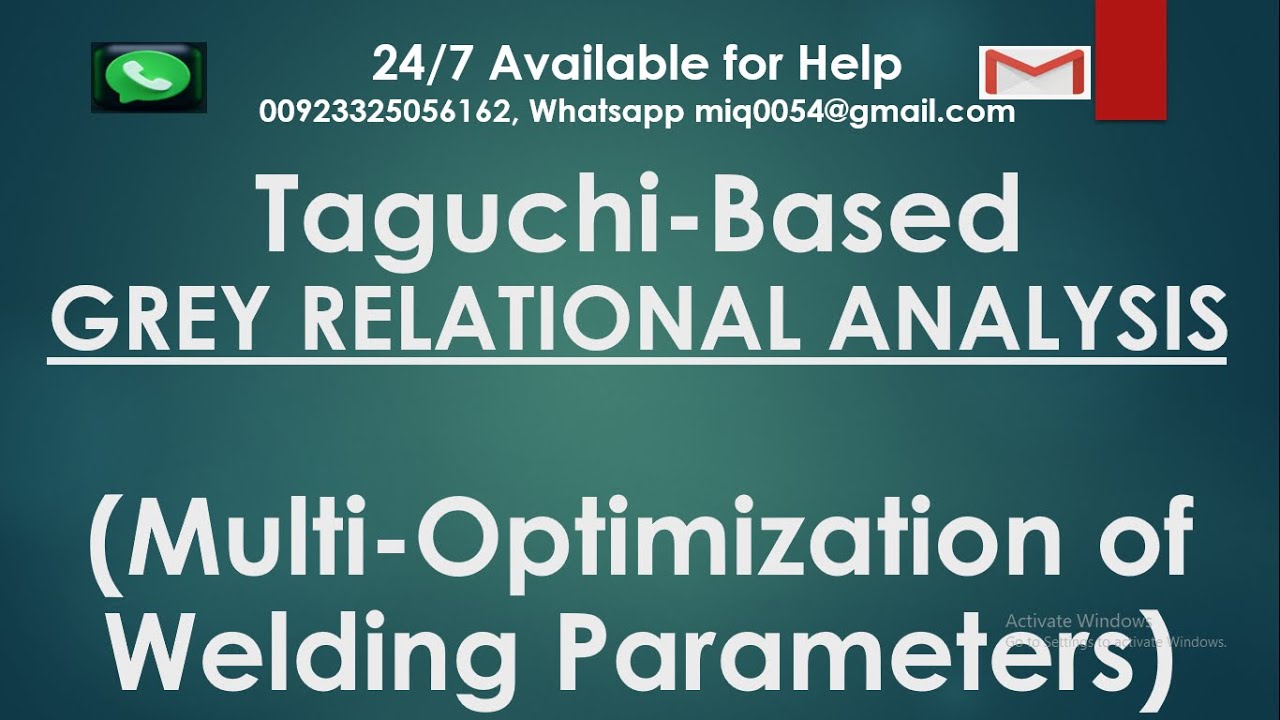 Taguchi-based Grey Relational Analysis (GRA) | Multi-optimization Of ...