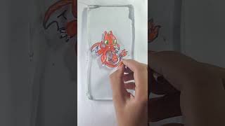 Acrylic Pokemon Charizard glass painting #shorts 🎨