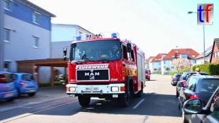 **Pressluftfanfare** Engines Responding / MAN LF 16/12 \u0026 MAN HLF 16, Winterbach, Germany, 2017.