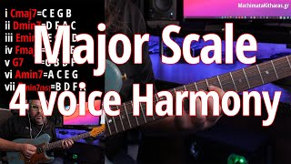 GR153 Major scale 4 voice Harmony- Βρες τα ακόρντα-arpeggios μιας ματζόρε κλίμακας