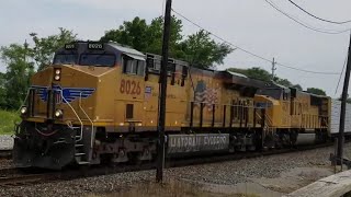 UP 8026 Leads CSX Q686 through Terre Haute, IN