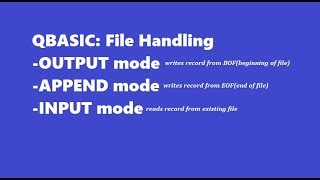 QBasic File Handling explained with example