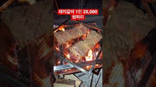 최고급 돼지갈비 캠핑장에서 구워 먹었습니다