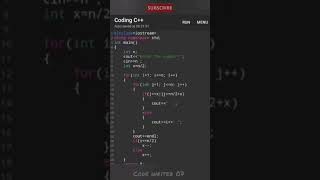 Best C++pattern program tutorial video || 💯🧠 #coding #shorts #codewriter07