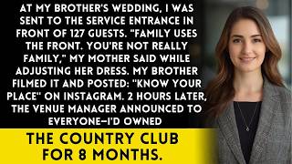 My Brother Made Me Use the Service Entrance at His Wedding - Then The Manager Called Me "Owner"
