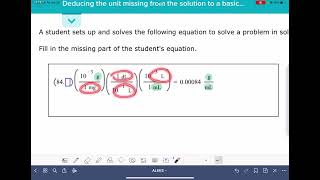 ALEKS: Deducing the unit missing from the solution to a basic quantitative problem