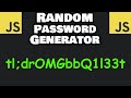Build this JavaScript random password generator 🔑