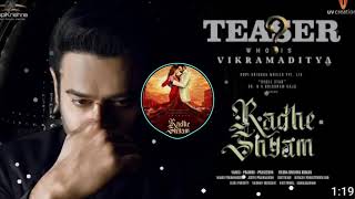Radheshyam Teaser Introducing Prabhas as Vikramaditya | Pooja Hegde | Radha KrishnaKumar