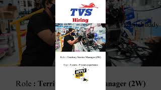 🚗 TVS Hiring Territory Service Manager  3 9 Years Experience  Apply Now!