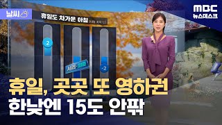 [날씨] 휴일, 곳곳 또 영하권‥한낮엔 15도 안팎 (2024.11.23/뉴스데스크/MBC)