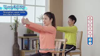 【Stay Active At Home】#3 Upper Limbs \u0026 Back (Sitting) (Cantonese w/ Eng sub)