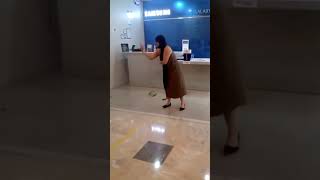 Women destroy a samsung store