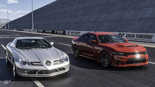 Gran Turismo 7 Drag race: Mercedes-Benz SLR vs Dodge Charger SRT Hellcat