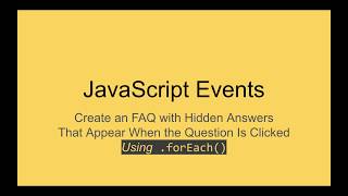 JSE 03 JS Events - Use of .forEach()