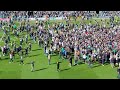 plymouth argyle v burton albion april 2023. promotion pitch invasion and celebrations.