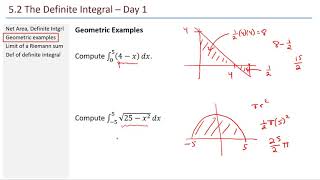 Math 211 - 5.2 Definite Integral (part 1 of 2)