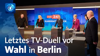 Berlin-Wahl: Letzter Schlagabtausch der Spitzenkandidat:innen im TV