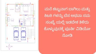 ಮನೆ ಕಟ್ಟುವಾಗ ಬಾಗಿಲು ಮತ್ತು ಕಿಟಕಿ ಗಳನ್ನು ಎಷ್ಟು ಇಡಬೇಕು ಎಂದು ತಿಳಿದುಕೊಳ್ಳುವುದಕ್ಕೆ ಪೂರ್ತಿ ವೀಡಿಯೋ ನೋಡಿ