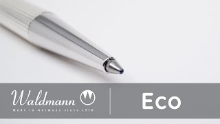 Waldmann Eco Ballpoint Pen | Lines Pattern | Silver