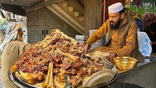 ULTIMATE PAKISTANI STREET FOOD | POPULAR PESHAWARI CHAWAL RECIPE | GOLDEN BEEF PULAO MOUNTAIN RECIPE