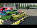 transportİng cars police cars fire truck ambulance with trucks farming simulator 22