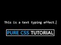 Text Typing Animation Effect using Html and CSS | Webkit Coding