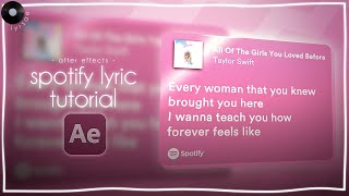 ⋆ spotify lyric tutorial on after effects // lyrsae ༘