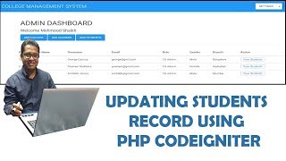 Updating Student Record using Codeigniter-3 Part-14