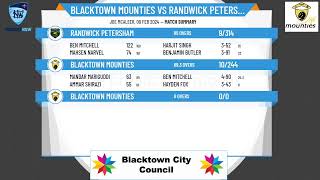 NPC - Second Grade (Albert Cup) - Rd14 - Blacktown Mounties v Randwick Petersham - Day 2