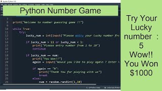 How to Write Python Number Guessing Game With While Loop & If Statements - Tutorial