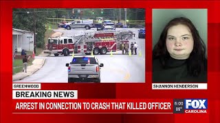 Owner of Jeep involved in crash killing Greenwood officer arrested, deputies say