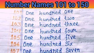 Number Names 101 to 150/ Write Number Names 101 to 150 with spelling