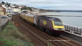 43274/43290 Network Measurement Train passing Powderham, Dawlish and Cockwood - 19th November 2021.