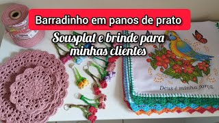 #vlog PRODUÇÃO DE BARRADINHO EM PANOS DE PRATO/ SOUSPLAT E BRINDE PARA MINHAS CLIENTES #crochet