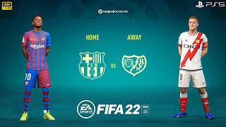 FIFA 22 | Barcelona Vs Rayo Vallecano | La liga Santander 22/23 Full Match PS5 | 4K Gameplay