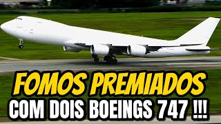 ESTÁVAMOS GRAVANDO O AVIÃO DA AZUL DE REPENTE SURGIU UM 747 TODO BRANCO DECOLANDO EM GUARULHOS