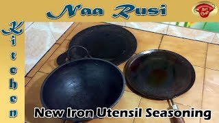 [Kitchen Tips]Iron Utensils Seasoning in tamil/புதிய இரும்பு சமையல் பாத்திரம் பராமரிப்பு