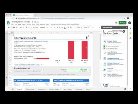 Tiller Money Automated Budgeting Spreadsheets