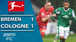 Werder Bremen’s unbeaten streak continues in draw vs. FC Cologne | ESPN FC Bundesliga Highlights