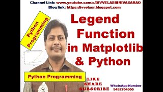 Legend Function in Matplotlib || Legend Function in Python || Python Programming ||