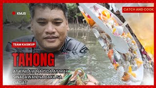 PANGUNGUHA NG TAHONG AT PANGINGILAW NG ISDA AT SINABAWAN NA KARNING BAKA