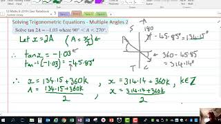 Solving Trigonometric Equations Multiple Angles 2