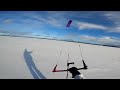 snowkiting just cruising on powder day