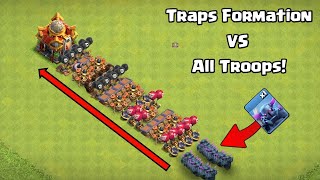 Every Level 1 Troop vs Max Traps Formation! - Clash of Clans