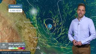 ⚠Weather Update: Ex-tropical cyclone Linda and potential impacts for southeast Qld, 14 March 2018