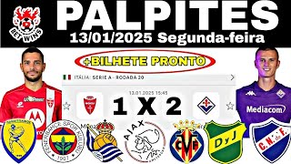 PALPITES DE FUTEBOL PARA HOJE 13/01/2025 +BILHETE PRONTO (SEGUNDA-FEIRA) BET WINS