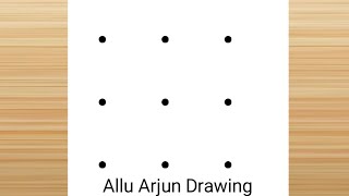 Dots Drawing | 9 points to easy Allu Arjun drawing step by step for beginners || Drawing Tutorial