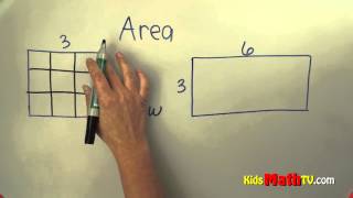 Learn how to calculate the area of a square and rectangle. Math lesson for kids