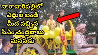 ఎద్దుల బండి మీద వచ్చిన సీఎం మనవడు || CM Chandra Babu Grand Son Devansh Grand Entry || Sekhar India